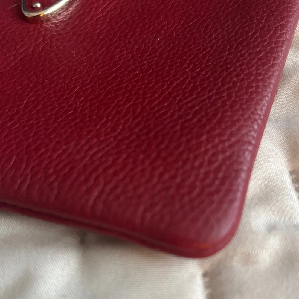 Coach Burgundy Leather Wristlet